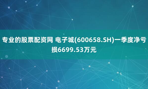 专业的股票配资网 电子城(600658.SH)一季度净亏损6699.53万元